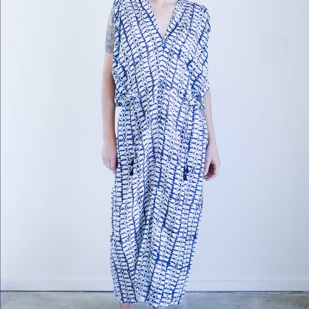 Mirth Vana Caftan Indigo/ivory OS